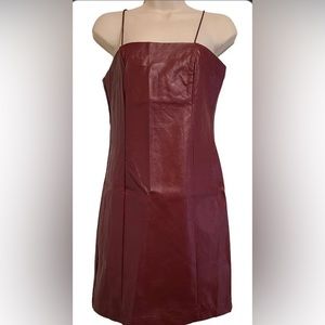 vintage y2k faux leather wild fable red mini dress ! size m